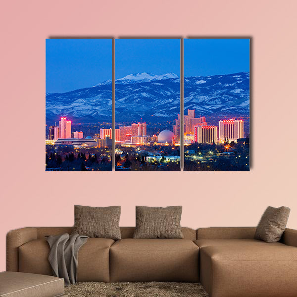 USA Reno, known as the Biggest Little City in the World, Multi panel canvas wall art