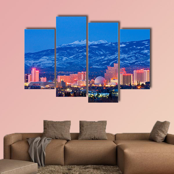 USA Reno, known as the Biggest Little City in the World, Multi panel canvas wall art