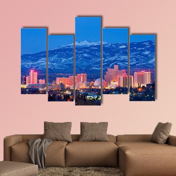 USA Reno, known as the Biggest Little City in the World, Multi panel canvas wall art