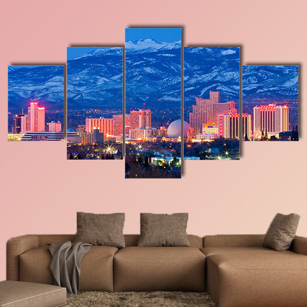 USA Reno, known as the Biggest Little City in the World, Multi panel canvas wall art