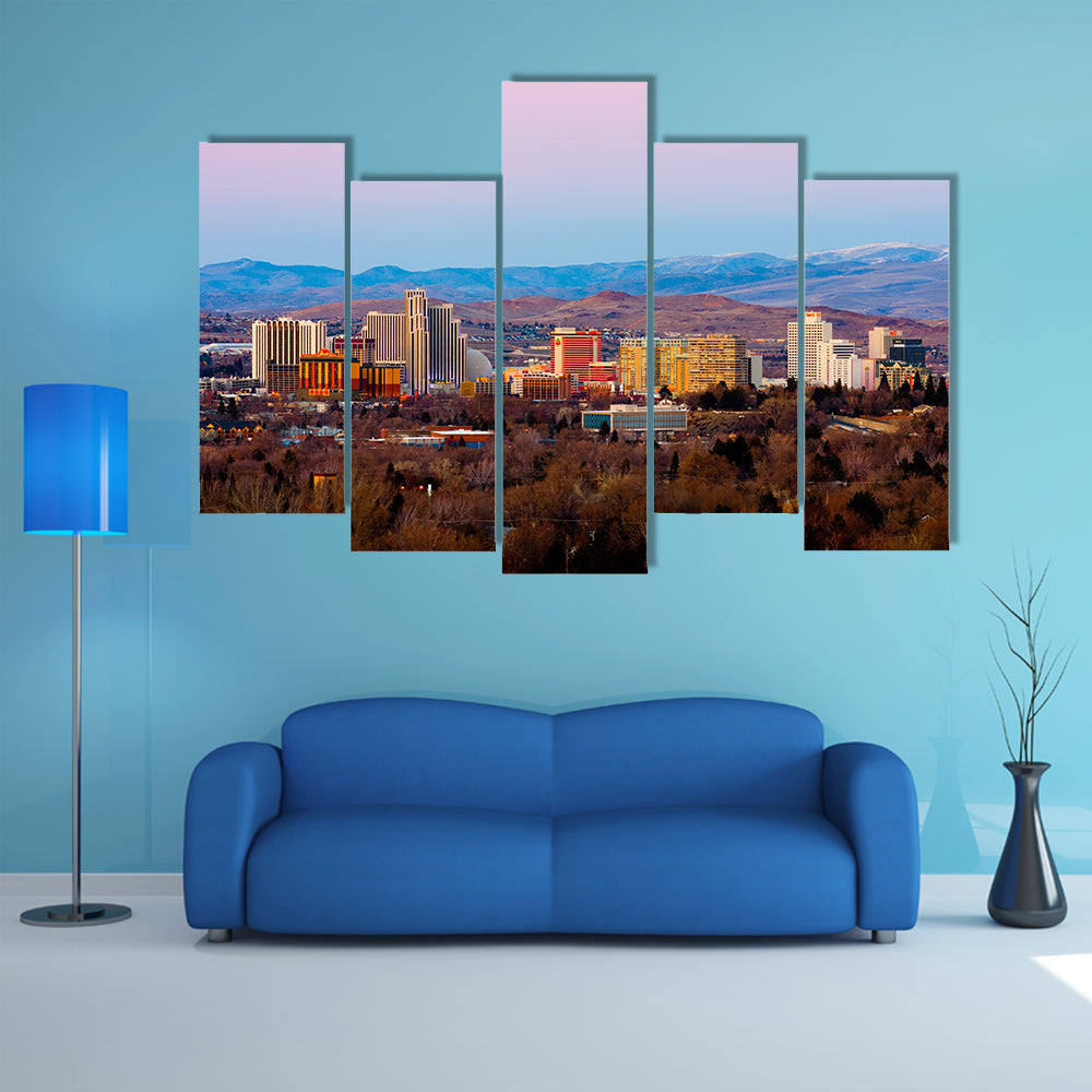 Reno, known as The Biggest Little City in the World, multi panel canvas wall art