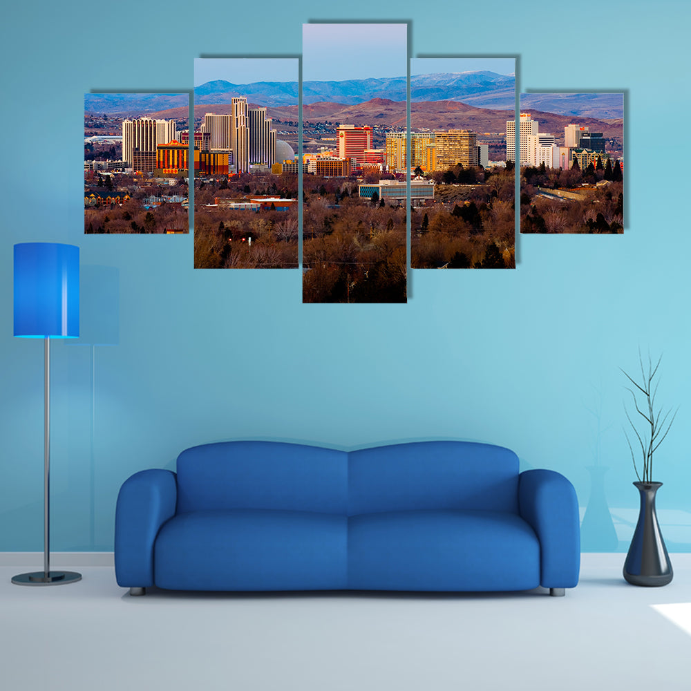Reno, known as The Biggest Little City in the World, multi panel canvas wall art