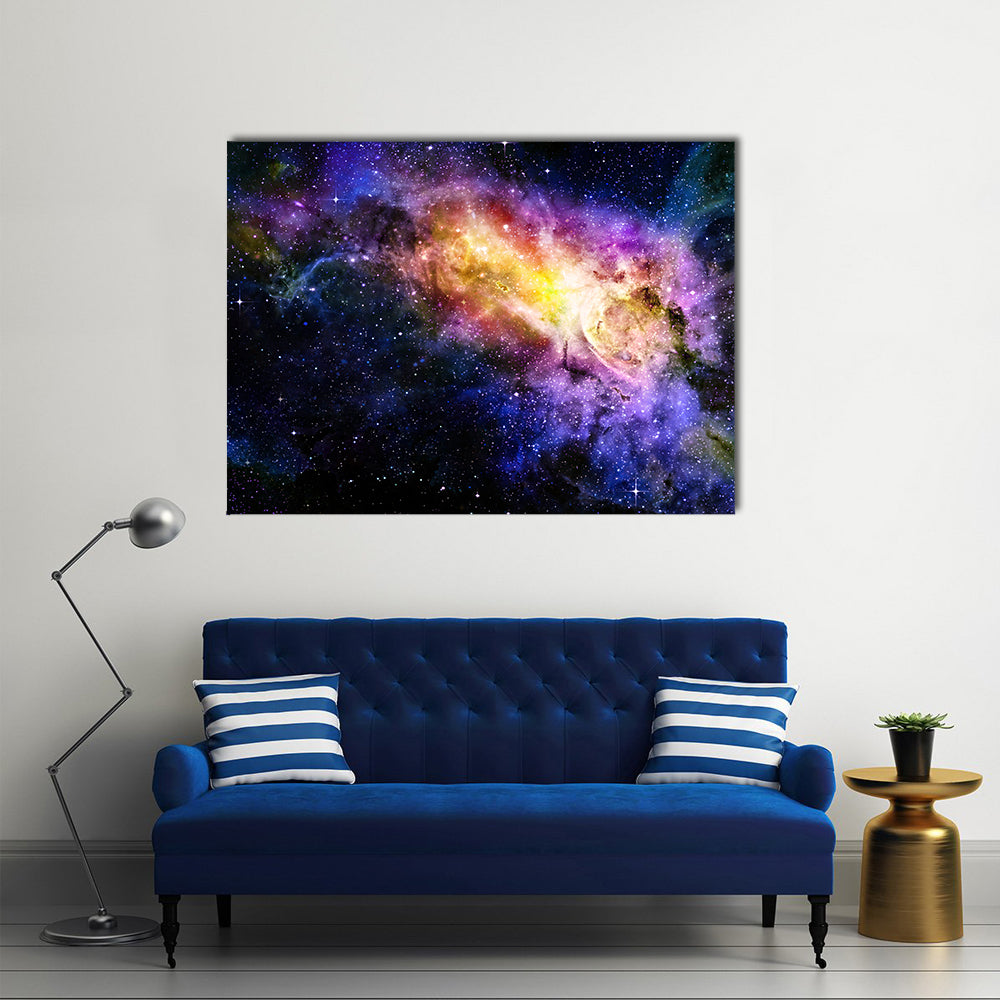 Starry Deep Outer Space Nebula And Galaxy Multi Panel Canvas Wall Art