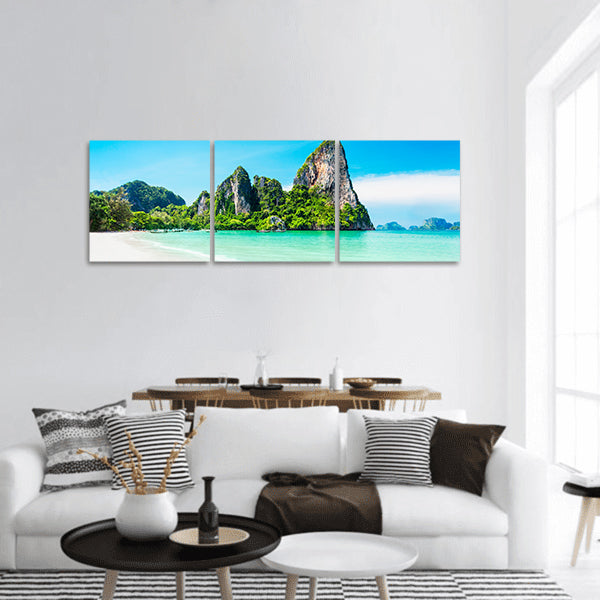 Beauty beach and limestone rocks panoramic canvas wall art