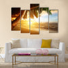 Beautiful Sunrise on Caribbean beach Multi panel canvas wall art