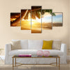 Beautiful Sunrise on Caribbean beach Multi panel canvas wall art