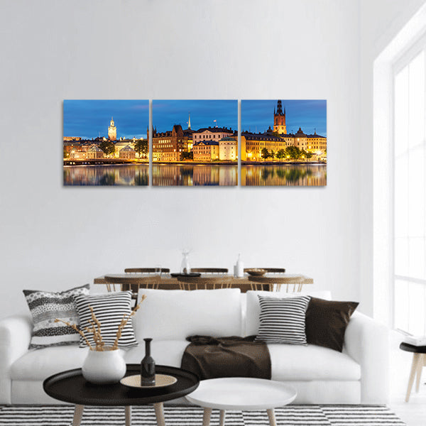 Old Town Gamla Stan in Stockholm, Sweden panoramic canvas wall art