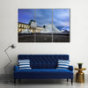 Louvre Museum and Pyramid at night Multi Panel Canvas Wall Art