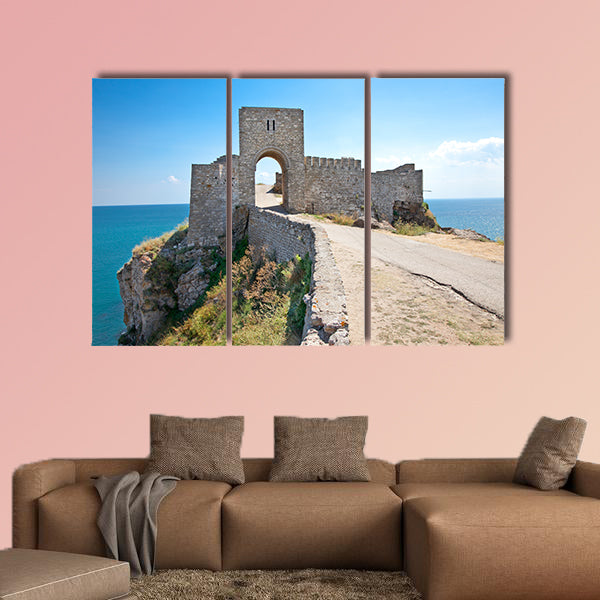 Old gate guarding the entrance in the medieval fortress multi panel canvas wall art