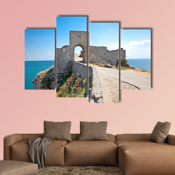 Old gate guarding the entrance in the medieval fortress multi panel canvas wall art