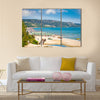 Golden sands beach Zlatni Piasci on Black coast in Bulgaria Multi panel canvas wall art