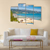 Golden sands beach Zlatni Piasci on Black coast in Bulgaria Multi panel canvas wall art