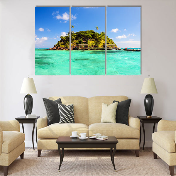 Lush tropical island Multi Panel Canvas Wall Art