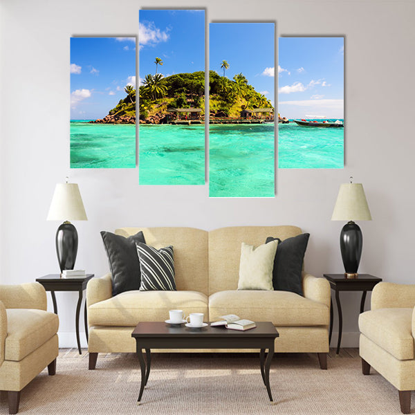 Lush tropical island Multi Panel Canvas Wall Art