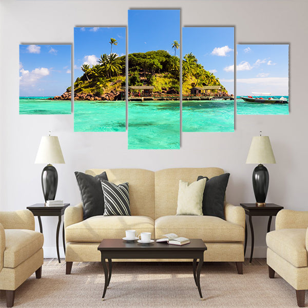 Lush tropical island Multi Panel Canvas Wall Art
