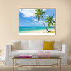 Tropical beach with coconut palm Multi panel canvas wall art