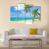 Tropical beach with coconut palm Multi panel canvas wall art