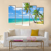 Tropical beach with coconut palm Multi panel canvas wall art