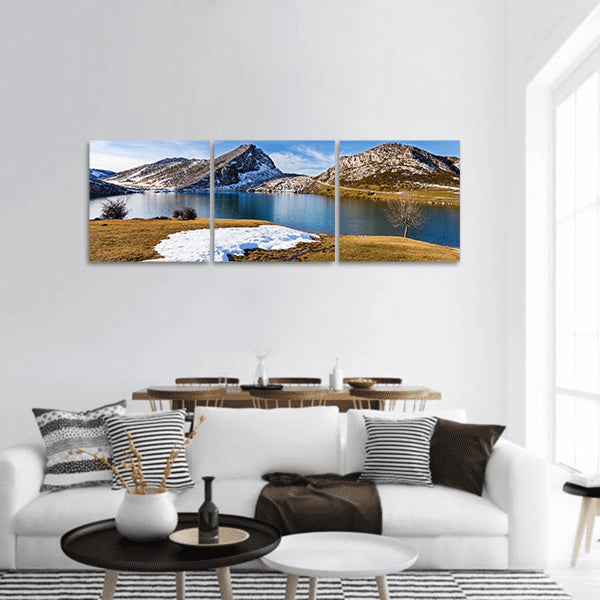 Lake Enol panoramic canvas wall art