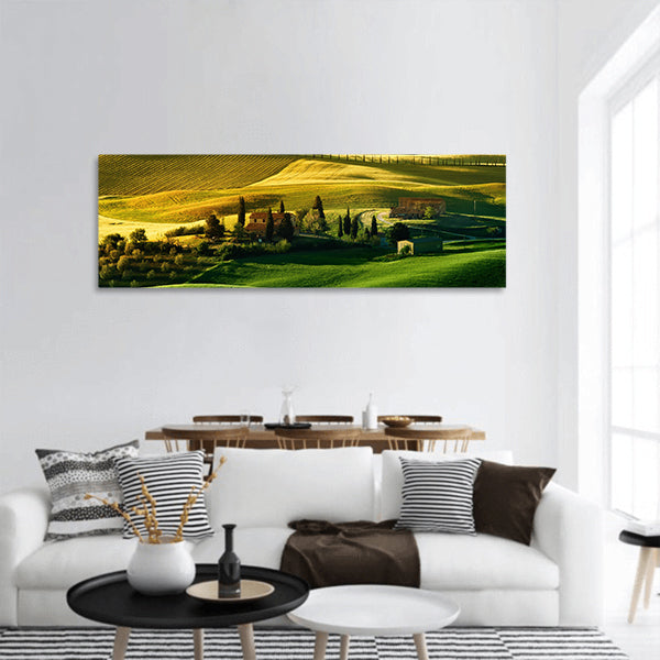 Landscape in Tuscany panoramic canvas wall art