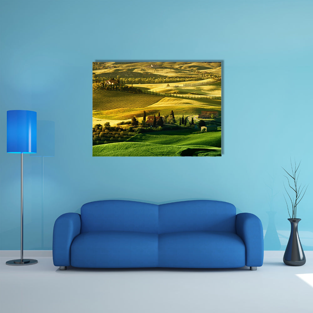 view of Landscape in Tuscany multi panel canvas wall art