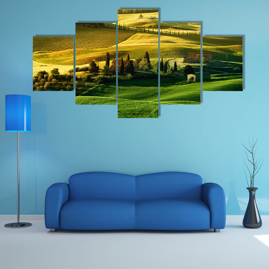 view of Landscape in Tuscany multi panel canvas wall art
