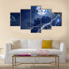 Night sky with full moon, lightning, dark clouds Multi Panel Canvas Wall Art