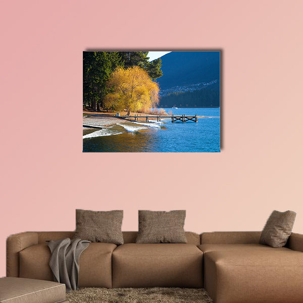 Beautiful day at the Wakatipu Lake in New Zealand multi panel canvas wall art