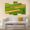 Green fields aerial view before harvest at summer Multi panel canvas wall art