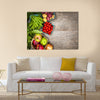 Fresh farmers market fruit and vegetable from above with copy space Multi panel canvas wall art