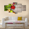 Fresh farmers market fruit and vegetable from above with copy space Multi panel canvas wall art