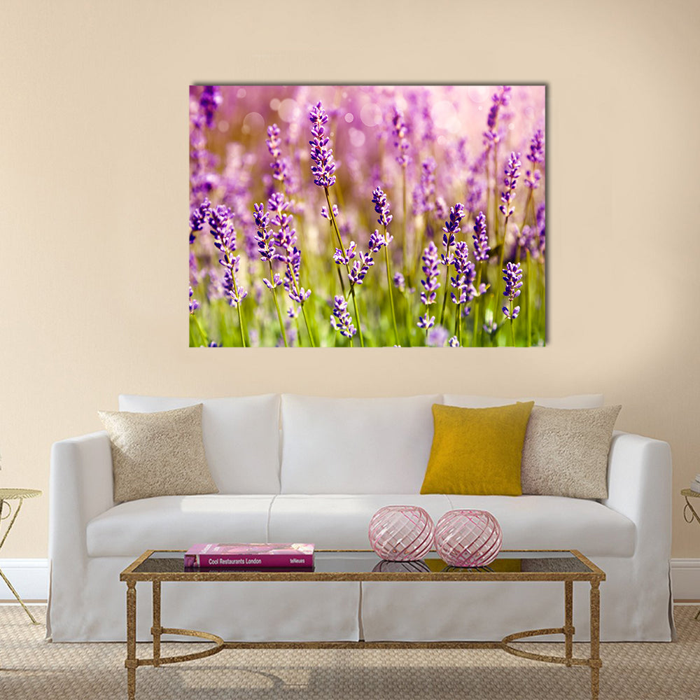 Lavender floral background Multi Panel Canvas Wall Art