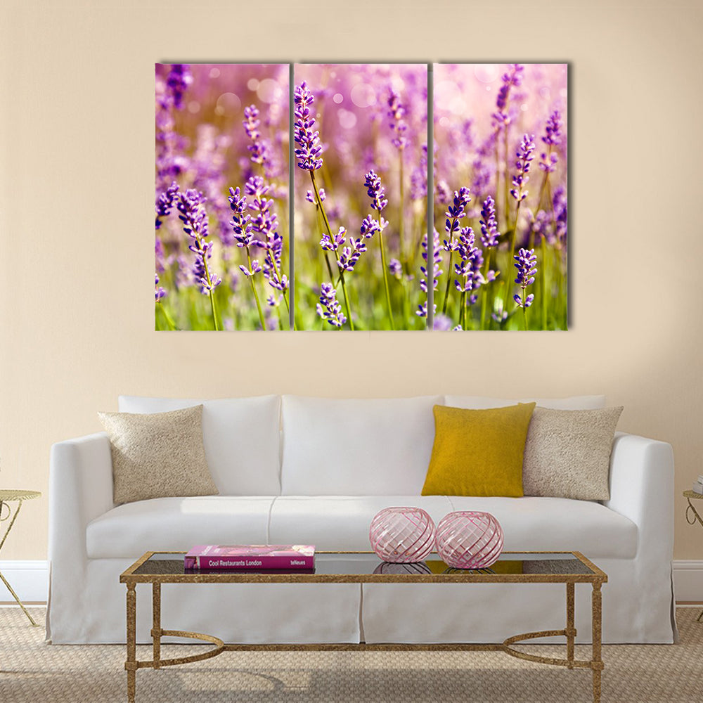 Lavender floral background Multi Panel Canvas Wall Art