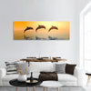 Jumping Dolphins panoramic canvas wall art