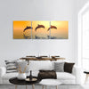 Jumping Dolphins panoramic canvas wall art