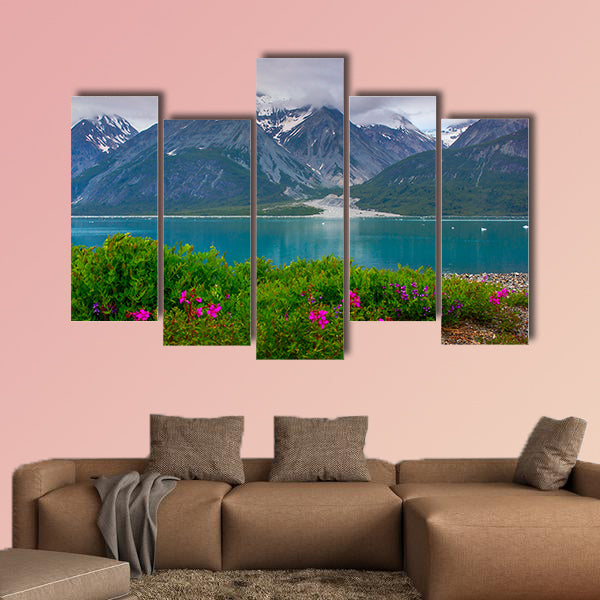 Wild flowers in Glacier Bay National Park, Alaska multi panel canvas wall art