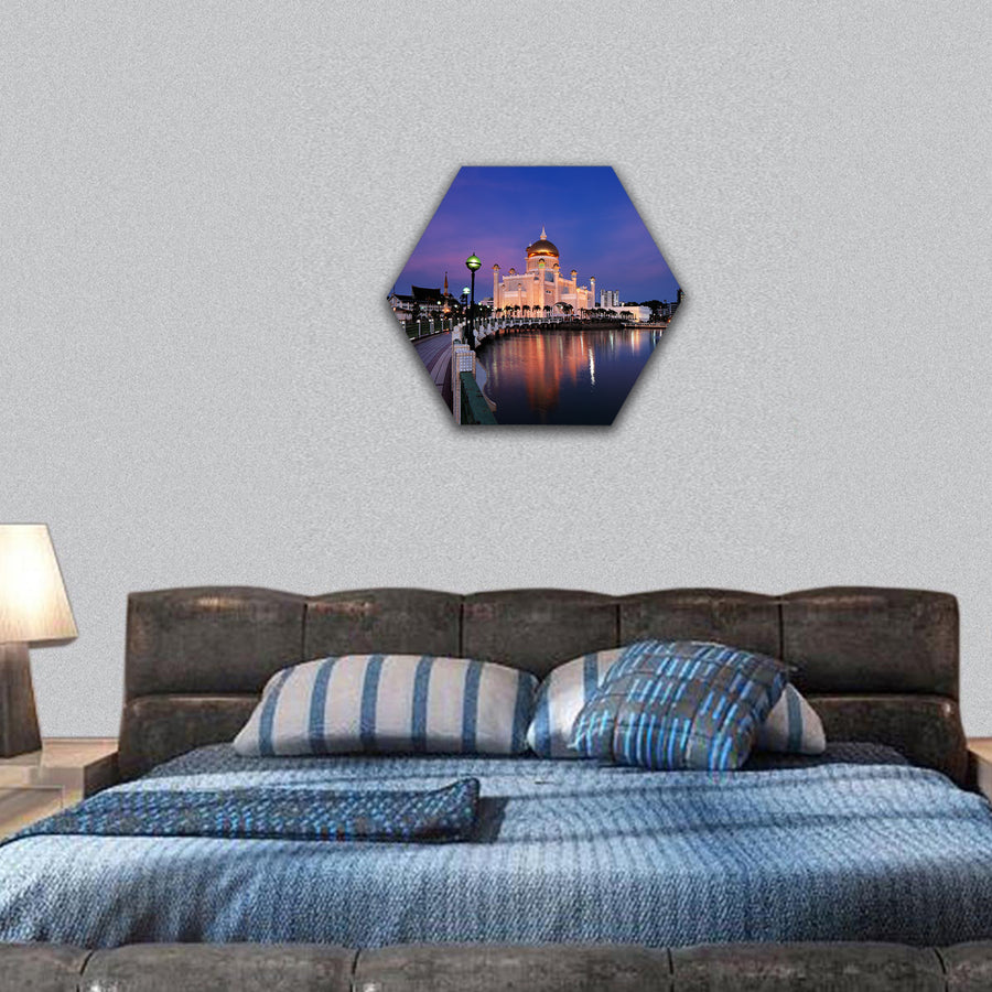Sultan Omar Ali Saifuddien Mosque hexagonal canvas wall art