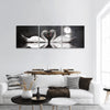 Romantic swan during valentine's day panoramic canvas wall art