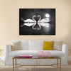 Romantic swan during valentine's day Multi panel canvas wall art