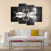 Romantic swan during valentine's day Multi panel canvas wall art