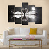 Romantic swan during valentine's day Multi panel canvas wall art