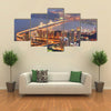 Skyline of Busan, South Korea at night Multi panel canvas wall art