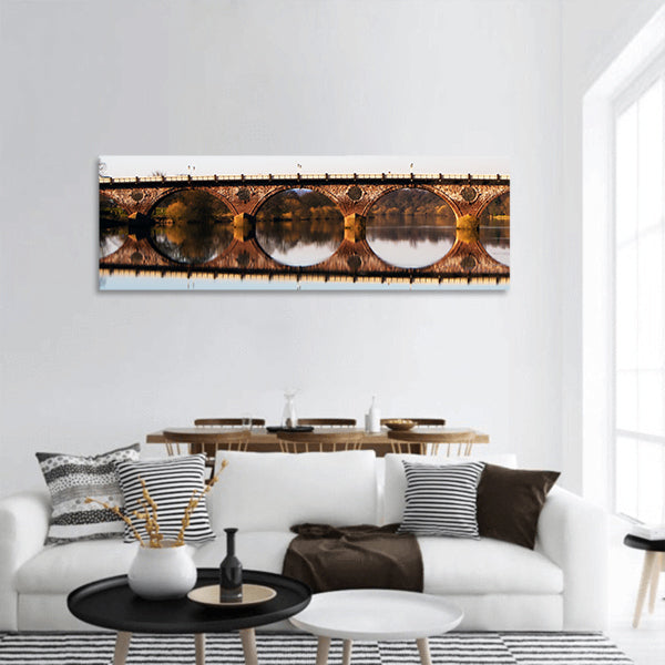 Shot of the Tay Bridge in Perth Scotland panoramic canvas wall art