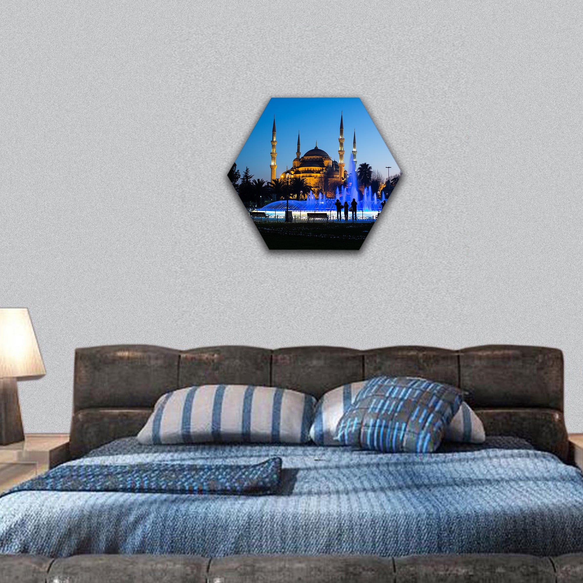 Blue mosque - Istanbul , Turkey hexagonal canvas wall art