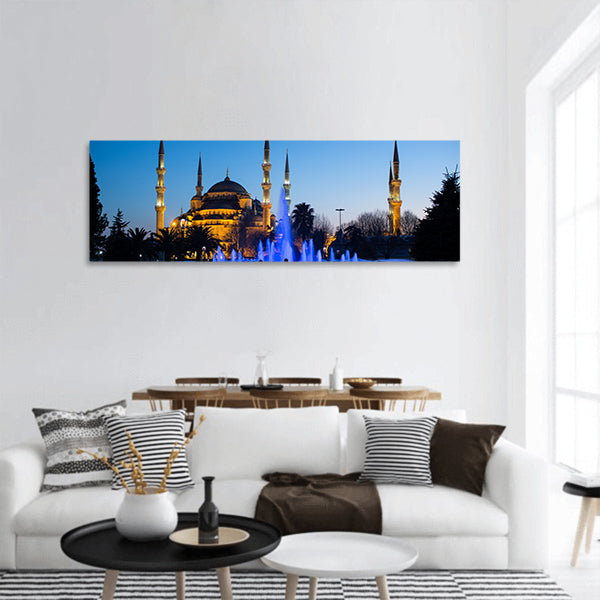 Blue Mosque at the istanbul Turkey panoramic canvas wall art