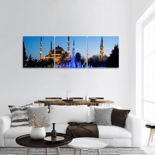 Blue Mosque at the istanbul Turkey panoramic canvas wall art