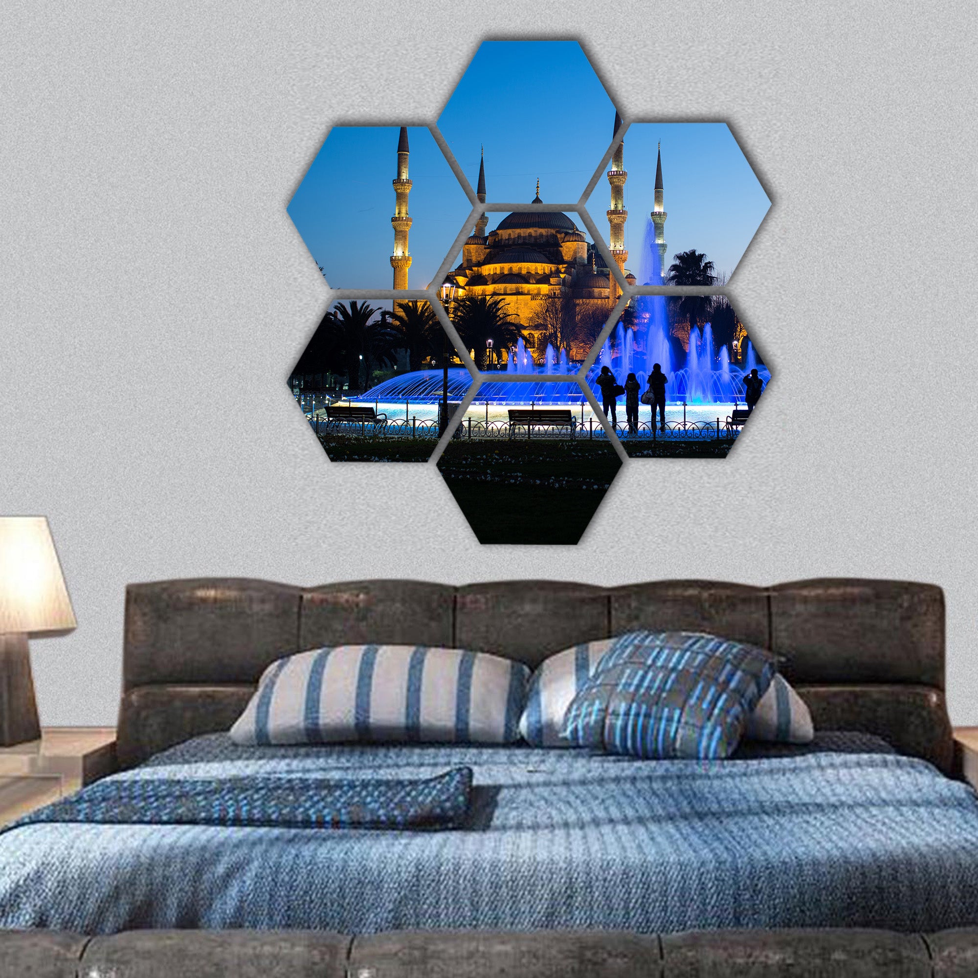 Blue mosque - Istanbul , Turkey hexagonal canvas wall art
