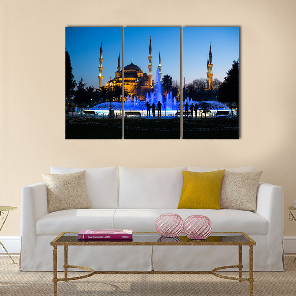 Blue Mosque at the Istanbul Turkey Multi panel canvas wall art