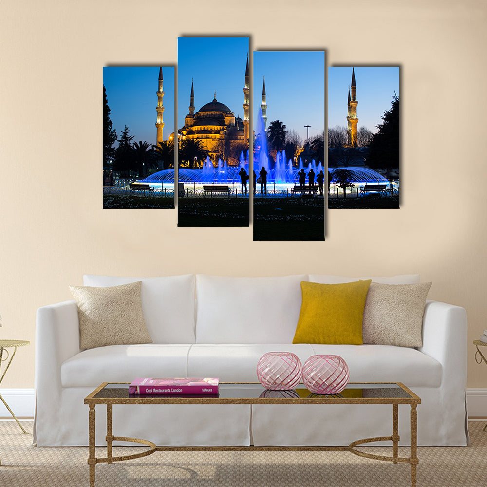 Blue Mosque at the Istanbul Turkey Multi panel canvas wall art