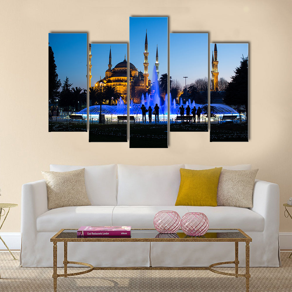 Blue Mosque at the Istanbul Turkey Multi panel canvas wall art